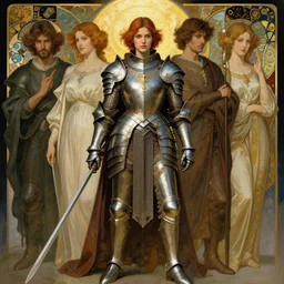 quarter length portrait of a armored female valkyrie paladin, d & d, fantasy, luis royo, magali villeneuve, donato giancola, wlop, krenz cushart, hans zatka, klimt, alphonse mucha