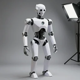 papier - mache cyborg. studio lighting, canon 5 d 5 0 mm lens