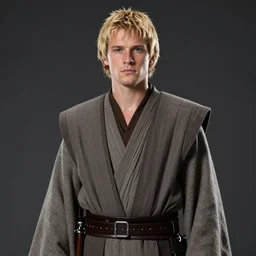 portrait of a man by greg rutkowski, young jedi knight, german features, short blond hair, he is about 2 0 years old, straight jaw, manly, tall, wearing gray jedi robes, star wars expanded universe, artstation hq.