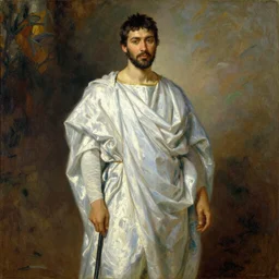 king of dahomey dressed lightly in airy robes, 1905, brightly coloured oil on canvas, by ilya repin