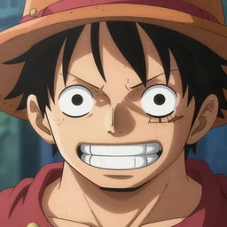 detailed of a luffy face, depth of field,