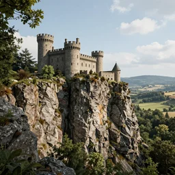 a cliff - side castle, octane render