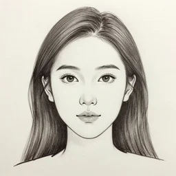 single line drawing of a woman's face. portrait.