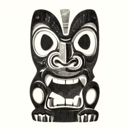 japanese woodcut of a maori tiki