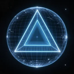 serpinski triangle overlayed on a sphere in space