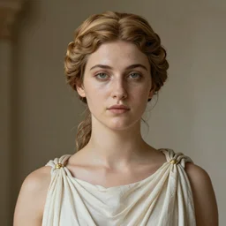 the portrait of a beautiful greek goddess in ancient times