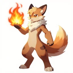 sound surgeon of a neon apocalyse, firebrand calling unto the blazing heart, a fursona, with tail