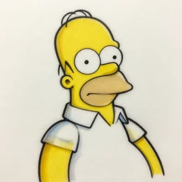 detailed amazing tattoo stencil of a homer j simpson