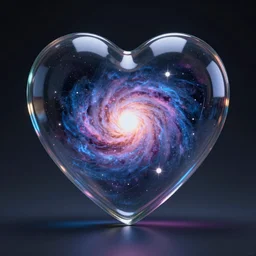 the universe contained in a heart shaped glass 8 k extremely hd