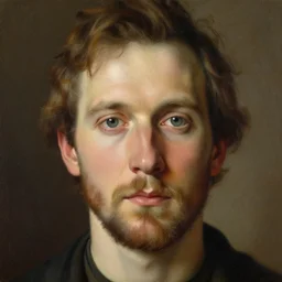 close-up portrait of John Egbert,, painting in the museum, highly detailed, sharp focus, digital painting, artwork by Kinkade, by Victor Adame Minguez by Yuumei by Tom Lovell by Sandro Botticelli