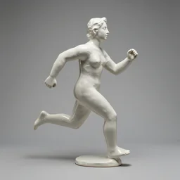 beautiful organic ceramic sculpture called, in a gallery setting, influenced by piotr jabłonski. running after the past. professional studio photo, full object in middle, well centered, 3 5 mm, high definition