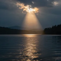 lake with the water on fire