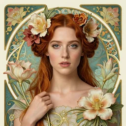 beautiful and playful ethereal caitriona balfe ( outlander ) portrait, art nouveau, fantasy, intricate flower designs, elegant, highly detailed, sharp focus, art by artgerm and greg rutkowski and wlop