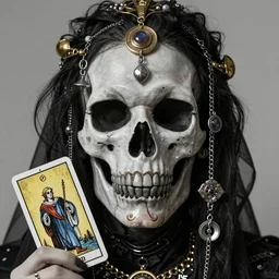 realistic portrait of a dead man, dark art, gold, silver ornaments, tarot card, facing camera, photo realistic, detailed, 1 4 5 0, delicate, hyper realism, ultra realistic, 8 k