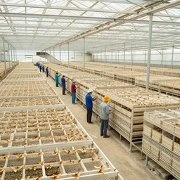people tending to a massive moth farm, 8 k, extremely detailed, photo - realistic,