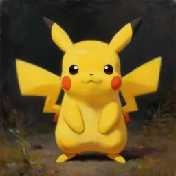oil painting of pikachu, art by anders zorn, wonderful masterpiece by greg rutkowski, beautiful cinematic light, american romanticism by greg manchess, creation by tyler edlin