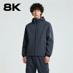 an official aesthetic 8 k futuristic clothing advertisement photograph of a handsome asian man with black curly hair posing shirtless on mars wearing a huge torn up light brownish coat and y 2 k white pants, studio lighting