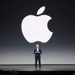 jony ive introducing a brand new apple product, on stage