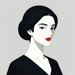 a geometric portrait of an elegant lady