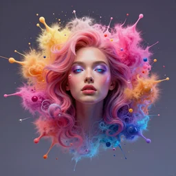 dynamic explosive organic essence of pure beauty, octane render, airbrush gradient, colorful lighting, trending on artstation