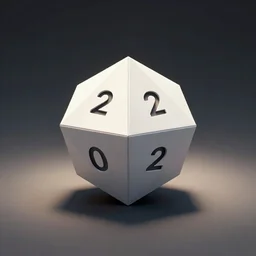 minimalist vector origami icon symmetrical D20 dice