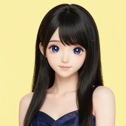 adult woman ; black hair galaxy texture ; starry eyes ; wearing formal dress ; cute ; idol ; bright colours ; drawn by mengo yokoyari ; cinematic ; high detail ; trending on artstation ; digital art ; anime key visual