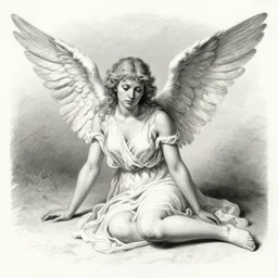 fallen angel pencil illustration by gustave dore, highly detailed, centered, digital painting, artstation, concept art, smooth, sharp focus, illustration