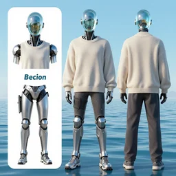 official character sheets for a new sea monster casual biomech suit, glass helmut revealing characters face, wearing an oversized sweater, standing beside a sea sheep, art by tim schafer black velvetopia art for psychonauts from double fine studios, art by splatoon from nintendo, black light rave, bright neon colors, apocalypse