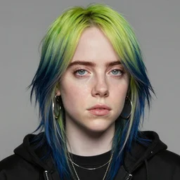 a comic drawing caricature of billie eilish as a pixar character, high quality, 8 k, soft lighting, realistic face, path traced, by frank frazetta, simon bisley, jack kirby, marlene dumas