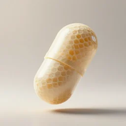 organic shaped honeycomb asymmetric capsule levitating in the air no - gravity, maximum natural texture, white warm illumination, in low fog, 8 k resolution, best color graded, vray beautiful, subsurface scatter, hyper - realistic render