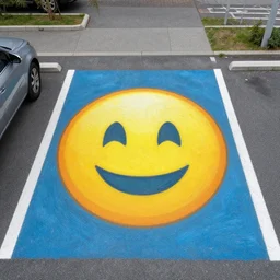 emoji of a parking lot painted by van goph c - 7. 0