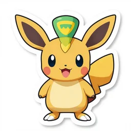 cute miss mascot givrali givrali glaceon pokemon sticker art, cronobreaker, beeple game icon