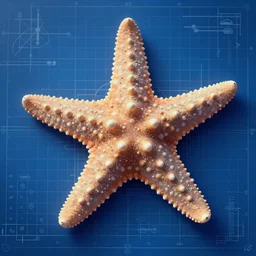 portrait of hollow starfish, in the style of Greg Broadmore and Arthur Rackham,trending on artstation, light lighting side view,digital art,surrealism ,macro,blueprint ,vaporwave ,