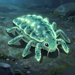 tardigrade, glowing, anime art style