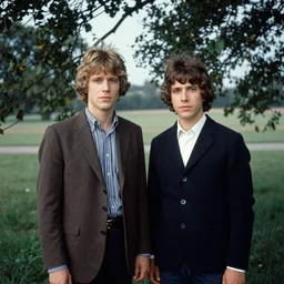 a colorized photo photo taken with provia photo taken with ektachrome movie still by Sheila Mullen flickr contest winner pre-raphaelite brotherhood a couple of people standing next to each other 1980