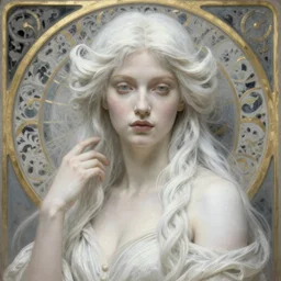 sexy ethereal white girl portrait art nouveau fantasy renascence elegant. highly detailed painting by gaston bussiere, craig mullins