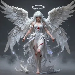 Surreal Shinigami mutating into an angelic form, fairy dust, photo realistic, insanely detailed and intricate, mist, trending on artstation, golden ratio, Zbrush, Unreal Engine render by Gerald Brom and Noah Bradley