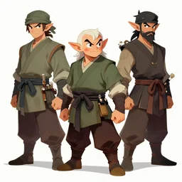 a dwarf ninja heroes, concept art characters, illustrated by trent kaniuga