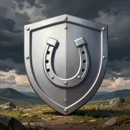 shield with horseshoe bar magnet, vector icon