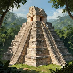 ancient maya temple in the jungle, establishing shot, epic composition, intricate, elegant, highly detailed, digital painting, artstation, concept art, smooth, sharp focus, illustration, art by artgerm and greg rutkowski and alphonse mucha, 8 k