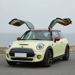 mini cooper with butterfly wings