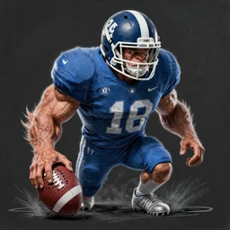 football monster, football, football helmet, digital art, chalk, fantasy, magic, trending on artstation, ultra detailed, professional illustration by Basil Gogos
