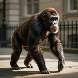 A giant ape walking through London