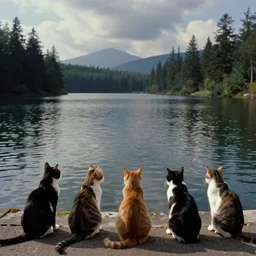 reservoir cats. scorsese, wes anderson, kodachrome, fred herzog. epic view. cinestill film tones, by chesley bonestell, vincent di fate
