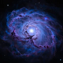 blue and purple nebula, digital sci - fi art, highly detailed, intricate details, space background