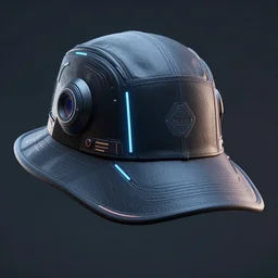 a hat from the future, cyberpunk, highly detailed, epic lighting, hyper photorealism, trending on artstation 8 k