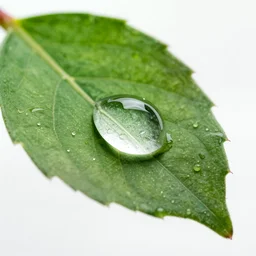still photo water droplet on a leaf, macro, highly detailed, photorealistic portrait, bright studio setting, studio lighting, crisp quality and light reflections, unreal engine 5 quality render