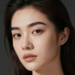 flash photo of a woman with adidas eyebrows