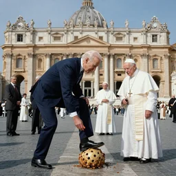 Poopy pants joe Biden defecating in front of the pope in the Vatican award winning 35 millimeter photo by pete souza