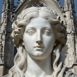 hyperrealistic pre - raphaelite portrait photo of a sublime female head merging with a cathedral building, etheric, evoking symbolic metaphors, head in focus, ornamental, intricate, elegant, rule of thirds, sharp focus, dramatic lighting, art by ernst haeckel, h. r. giger, john william godward, gustav klimt, zdzisław beksin